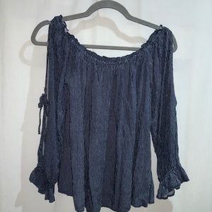 American Eagle off shoulder top Sz S cold shoulder open sleeve tie sleeve